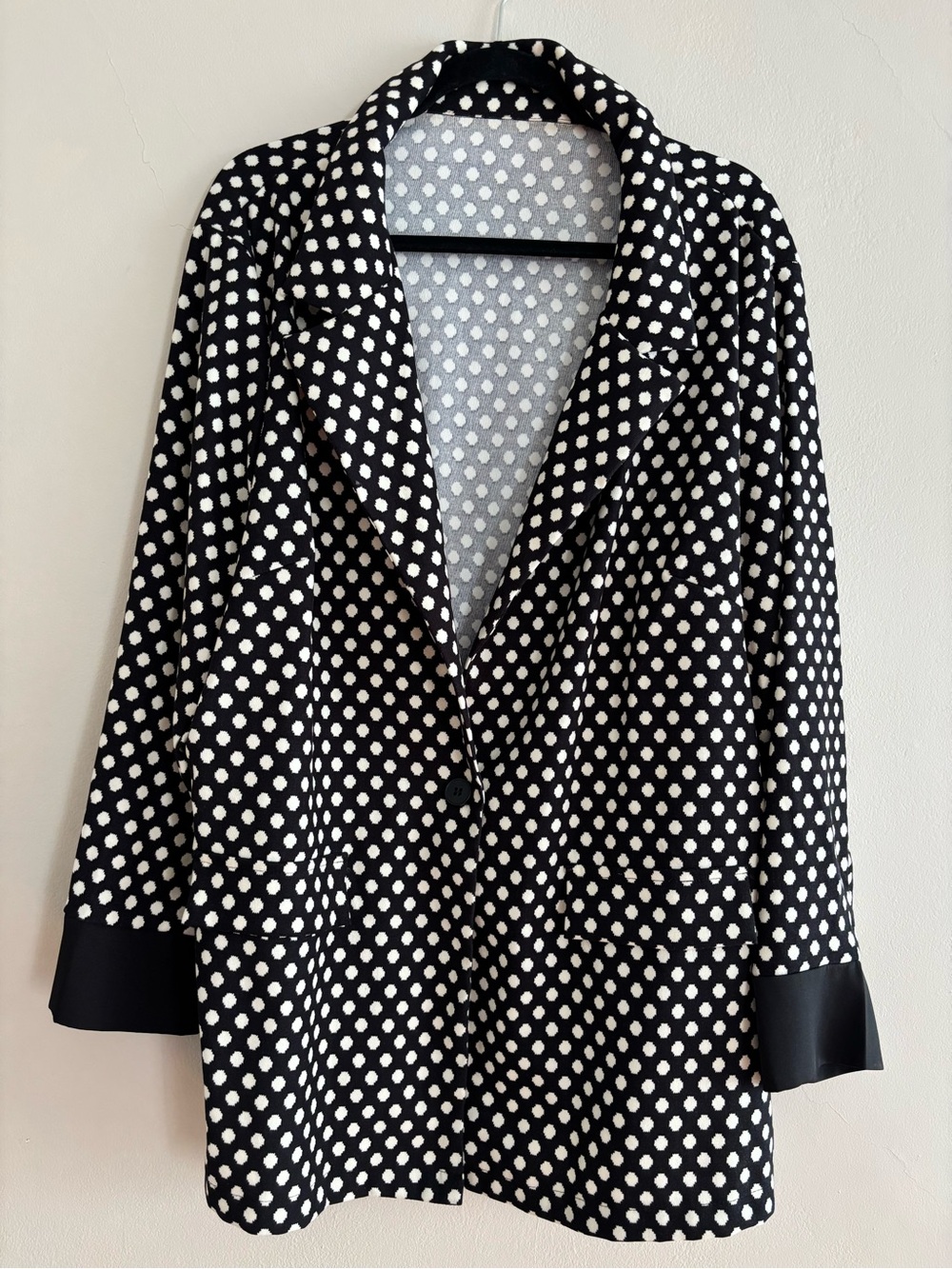 SHEIN Black and White Polka Dot Blazer